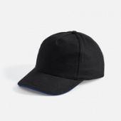 Бейсболка Long Beach, черная с ярко-синим