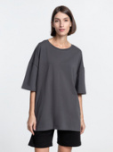 Футболка унисекс оверсайз Crosstown, темно-серая
