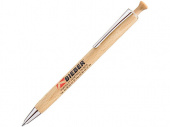 Ручка шариковая деревянная "FOREST", черный, 1 мм, светло-коричневый