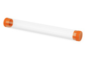 Футляр-туба пластиковый для ручки Tube 2.0 (прозрачный, оранжевый)