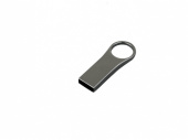 USB 2.0- флешка на 32 Гб с мини чипом, компактный дизайн с большим круглым отверстием (серебристый)