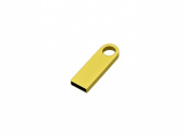 USB 2.0- флешка на 32 Гб с мини чипом, компактный дизайн с круглым отверстием (золотистый)