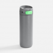 Термостакан X1 с цветной кнопкой, серый с зеленым