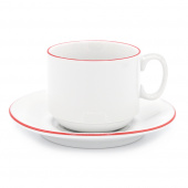 Чайная пара фарфоровая 220см³ экспресс Палитра, красный, в коробке Чайная пара фарфоровая 220см³ экспресс Палитра, красный, в коробке