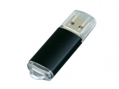 USB 2.0- флешка на 16 Гб с прозрачным колпачком (черный)
