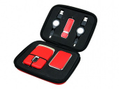 Подарочный набор USB-SET: USB мышь, USB хаб, USB 2.0- флешка на 4 Гб (красный)