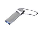 USB 3.0-флешка на 64 Гб с мини чипом и боковым отверстием для цепочки (серебристый)