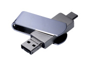 USB 3.0-флешка на 32 Гб 3-в-1 с разъемами Micro USB и USB-C (серебристый)