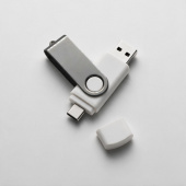 USB3.0/USB Type-C флешка на 32 Гб Квебек C (белый)