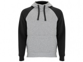 Толстовка с капюшоном Badet мужская (серый меланж, черный)