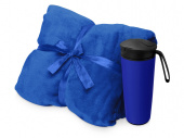 Подарочный набор Dreamy hygge с пледом и термокружкой (синий, синий)