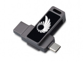USB3.0/ Type-C флешка 2в1 на 32 ГБ Спинлайт с подсветкой (темно-серый)