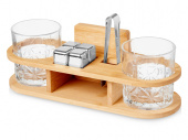 Набор для виски на бамбуковой подставке Boulevardier (натуральный, прозрачный)