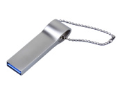 USB 2.0-флешка на 128 Гб с мини чипом и боковым отверстием для цепочки (серебристый)