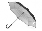 Зонт-трость наоборот Inversa (черный, серебристый)
