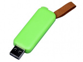USB 2.0- флешка промо на 4 Гб прямоугольной формы, выдвижной механизм (зеленый)