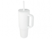 Герметичная термокружка Brady с силиконовой трубочкой, переработанная сталь, 900 мл (белый)