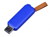 USB 3.0- флешка промо на 64 Гб прямоугольной формы, выдвижной механизм (синий)