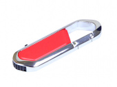 USB 2.0- флешка на 32 Гб в виде карабина (красный, серебристый)