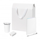 Подарочный набор Welcome Pack, белый (термокружка, ежедневник, ручка, ЗУ, коробка-пакет)