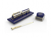 Набор Orient Express: ручка, перьевая с подставкой, нож для бумаги, чернила, грип-секция для роллера (синий, серебристый)