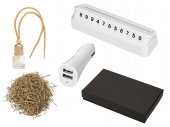Подарочный набор с автовизиткой и USB адаптером (белый)