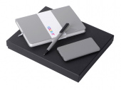 Подарочный набор COLOR IT c блокнотом, ручкой и повербанком, 5000 mAh (серый, серый, серый)