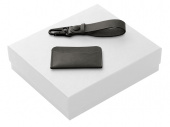 Подарочный набор Long River: картхолдер, ремешок для ключей (черный, белый) Подарочный набор Long River: картхолдер, ремешок для ключей (черный, белый)
