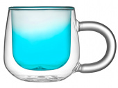 Кружка с двойными стенками и градиентом Fog (бирюзовый)