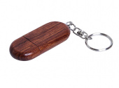 USB 3.0- флешка на 32 Гб овальной формы и колпачком с магнитом (коричневый)