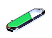 USB 2.0- флешка на 16 Гб в виде карабина (зеленый, серебристый)