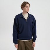 Толстовка на молнии унисекс FLOW, темно-синяя