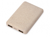 Портативное зарядное устройство Wheatty из пшеничной соломы, 5000 mAh (бежевый)