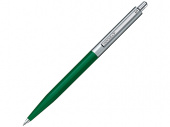 Ручка пластиковая шариковая Point Polished Metal (зеленый, серебристый)