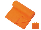 Плед для путешествий Flight в чехле с ручкой и карманом (оранжевый)