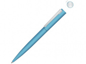 Ручка шариковая металлическая Brush Gum, soft-touch (голубой)