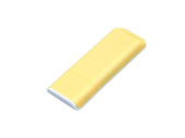USB 2.0- флешка на 32 Гб с оригинальным двухцветным корпусом (желтый, белый)