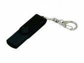 USB-флешка на 32 Гб с поворотным механизмом и дополнительным разъемом Micro USB (черный)