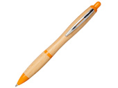 Ручка шариковая Nash из бамбука (натуральный, оранжевый)