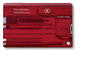 Швейцарская карточка SwissCard Quattro3, 14 функций (красный прозрачный)