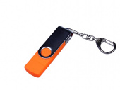 USB 2.0/micro USB/Type-C- флешка на 32 Гб c поворотным механизмом (оранжевый)