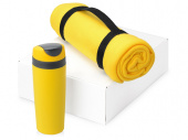 Подарочный набор Cozy с пледом и термокружкой (желтый)