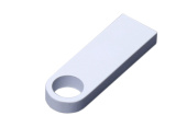 USB 2.0-флешка на 4 Гб с мини чипом и круглым отверстием (белый)
