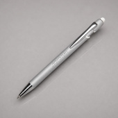 Ручка-стилус металлическая шариковая Sway Monochrome с цветным зеркальным слоем (серебристый, белый)