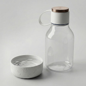 Бутылка для воды 2-в-1 Dog Bowl Bottle со съемной миской для питомцев, 1500 мл (белый)