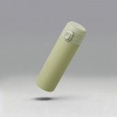 Вакуумная термокружка c кнопкой Guard, soft-touch, 400 мл, тубус (оливковый)
