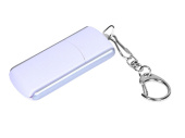 USB 2.0- флешка промо на 8 Гб с прямоугольной формы с выдвижным механизмом (белый, серебристый)