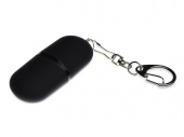 USB 2.0- флешка Goutte Soft-touch на 128 Гб каплевидной формы (черный)