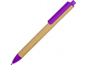 Ручка картонная шариковая Эко 2.0 (фиолетовый, бежевый)