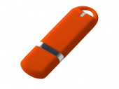USB 2.0- флешка на 64 Гб, soft-touch (оранжевый)